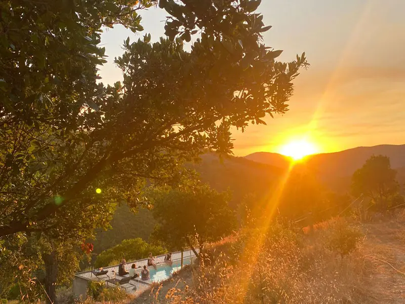 yoga Swimming Holiday Yoga and swimming holiday picture of the sunset and pool